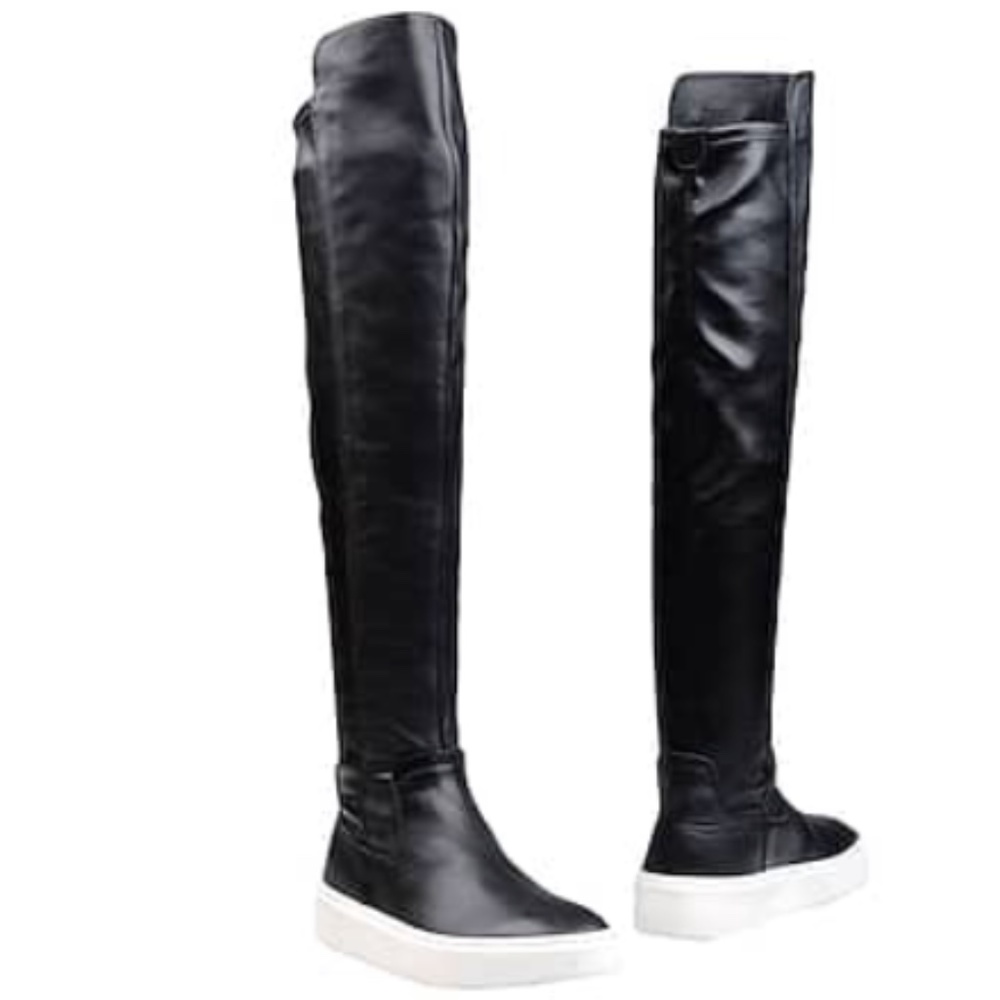Black knee high boots